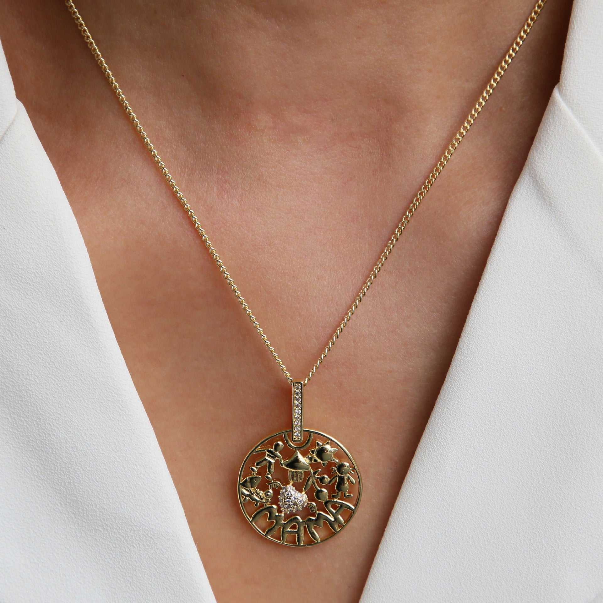 Mirra Golden Mama Necklace - Mama/Mom Element Style E [GGX1TLAG]
