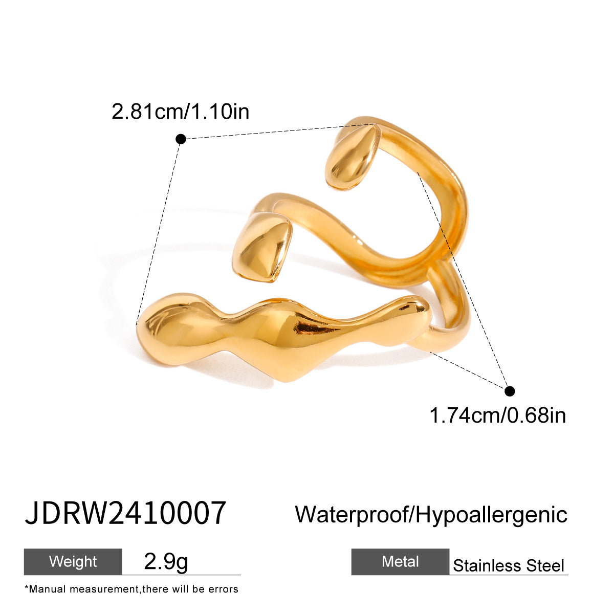 Elisheva Sculptural Steel Ring - Design JDRW2410007 [NMM47C7F]