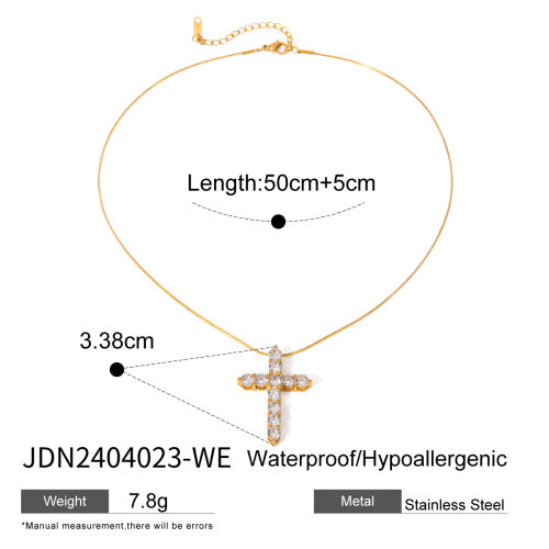 Xia Cross Earring Necklace Set - JDN2404023-WE [WC5VSZZG]