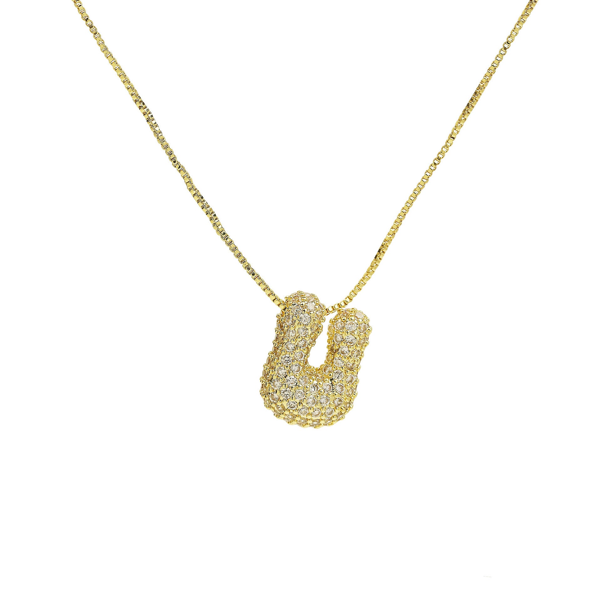 Francis Bubble Initial Necklace - Gold Necklace U [MV28A8RM]