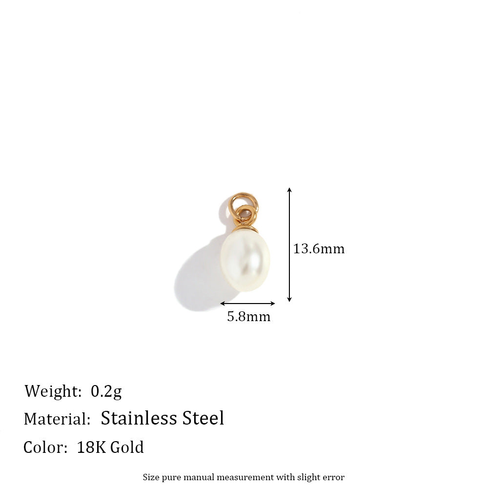 Kayce Geometric Charm Pendants - Waterdrop Pearl Pendant [UNNCNKJR]