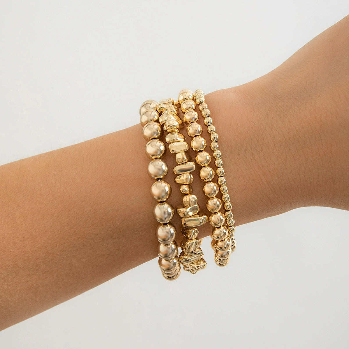 Cattleya Layered Charm Bracelet Set - Gold-tone 4-piece Set (Style 12) [L70TGYDV]