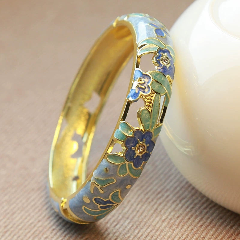 Kynli Floral Cloisonne Bracelet - Light Blue [1UOTJQF6]