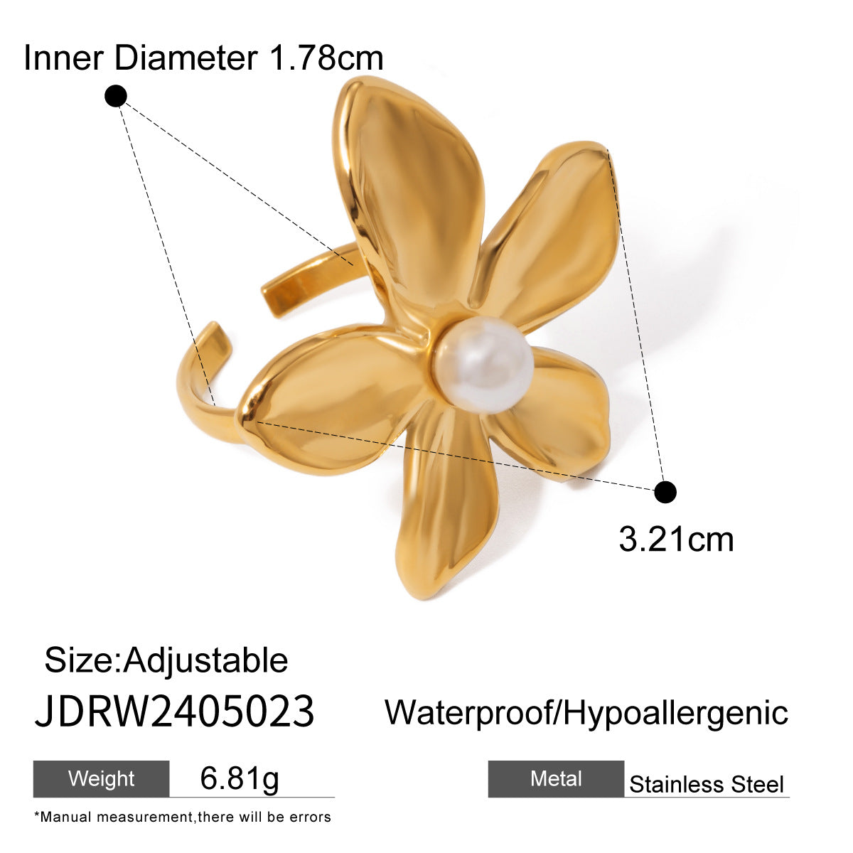 Adama Floral Pearl Ring - JDRW2405023 [FLPTKW71]