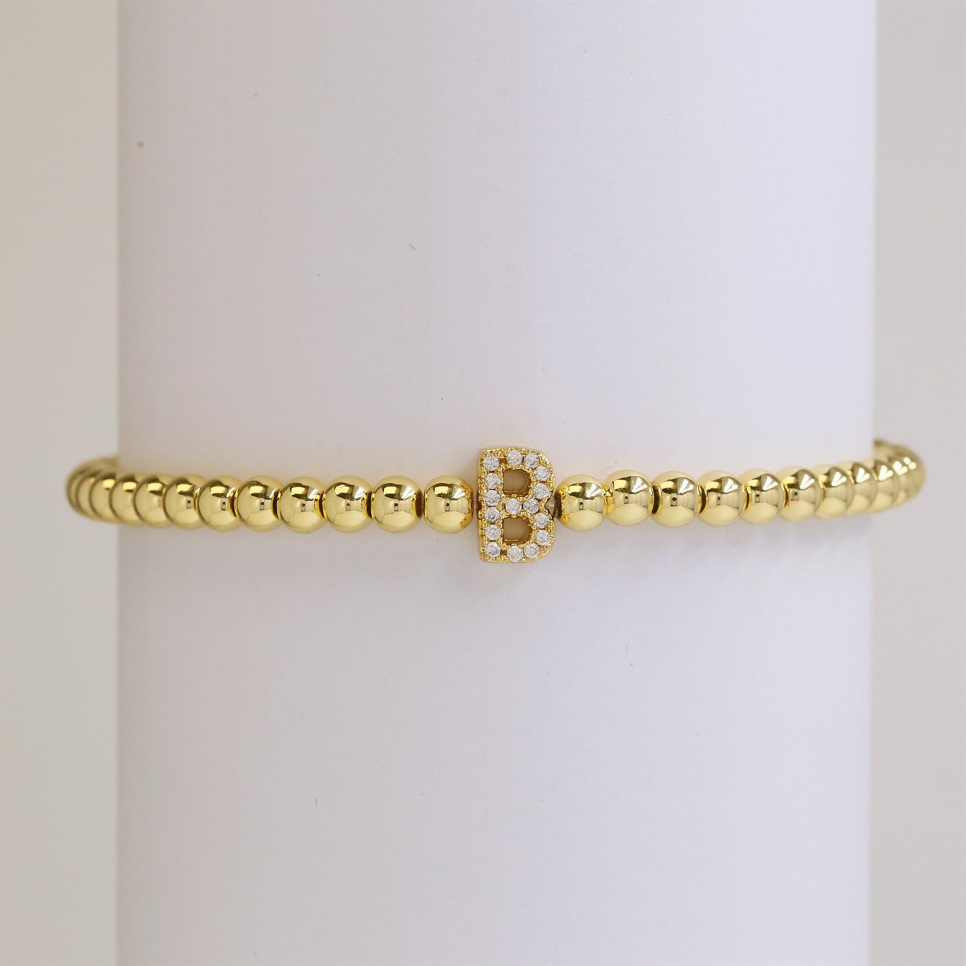 Mikah Micro-Inlay Initial Bracelet - B [VKI49FOB]
