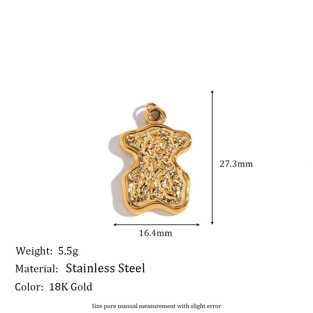 Kayce Geometric Charm Pendants - Irregular Embossed Bear Pendant [Q5593OW3]
