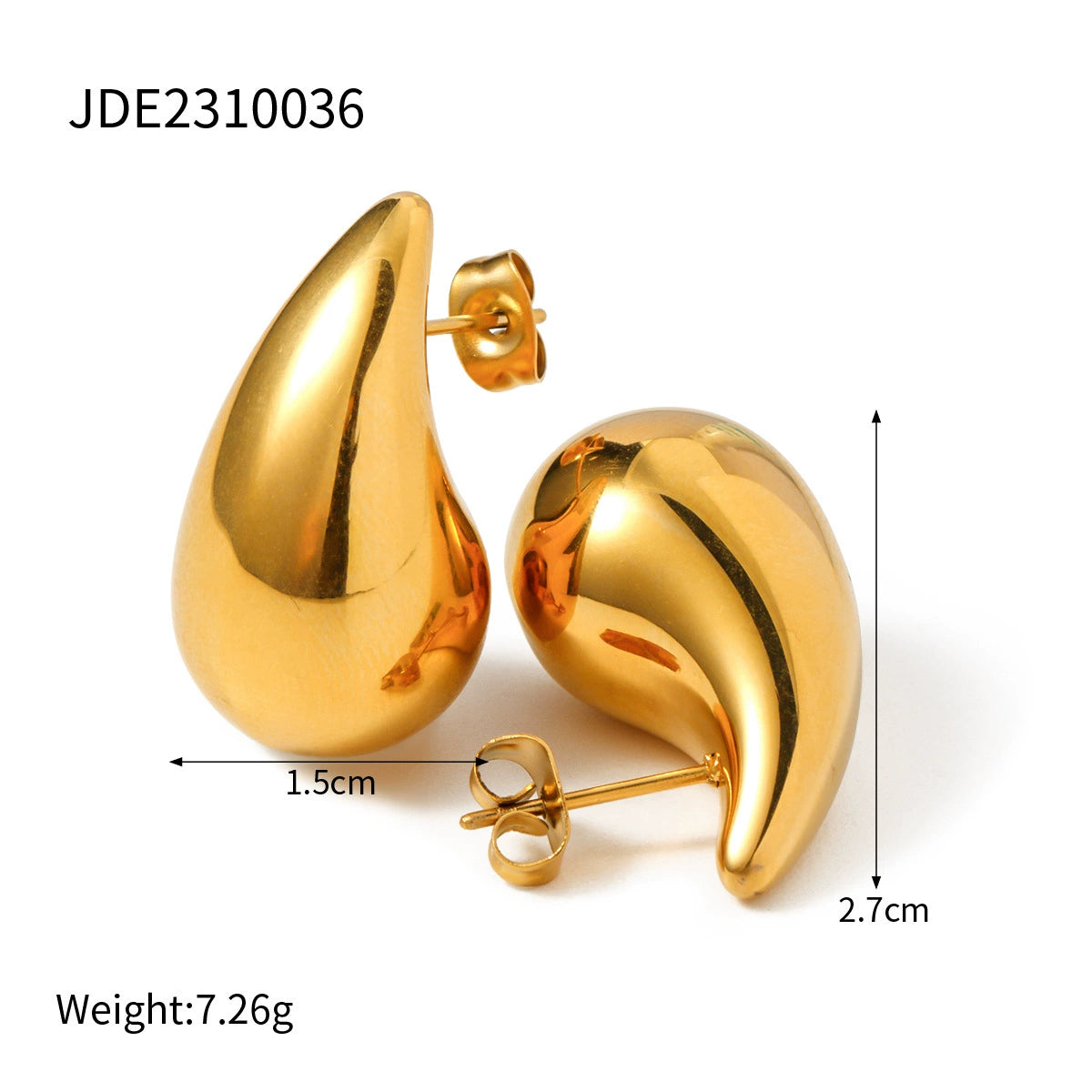 Indya Gilded Drop Earrings - Large [XPLI2O23]