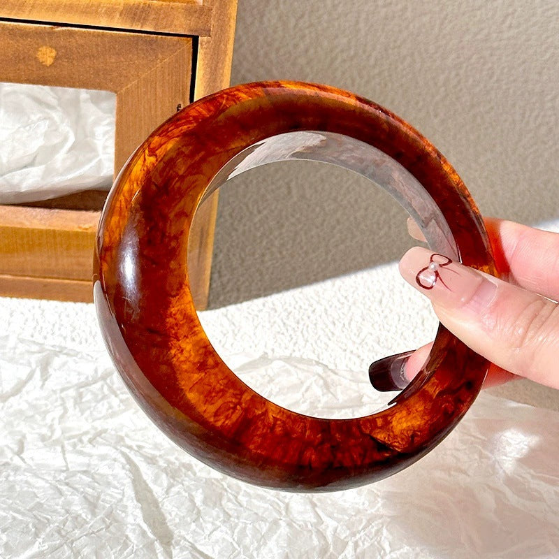 Laiba Sculptural Resin Bangle - Terracotta Swirl [8DELN5PV]