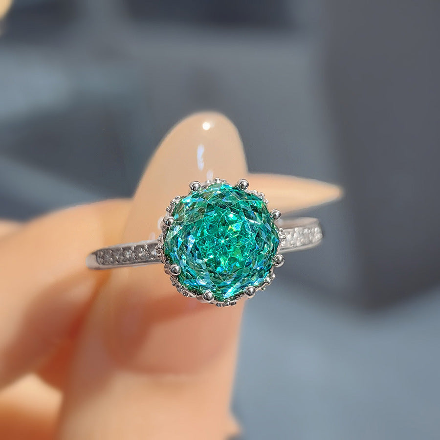 Lainee Octagonal Gemstone Jewelry Set - Paraiba Ring (Adjustable) [F2BGCVU0]