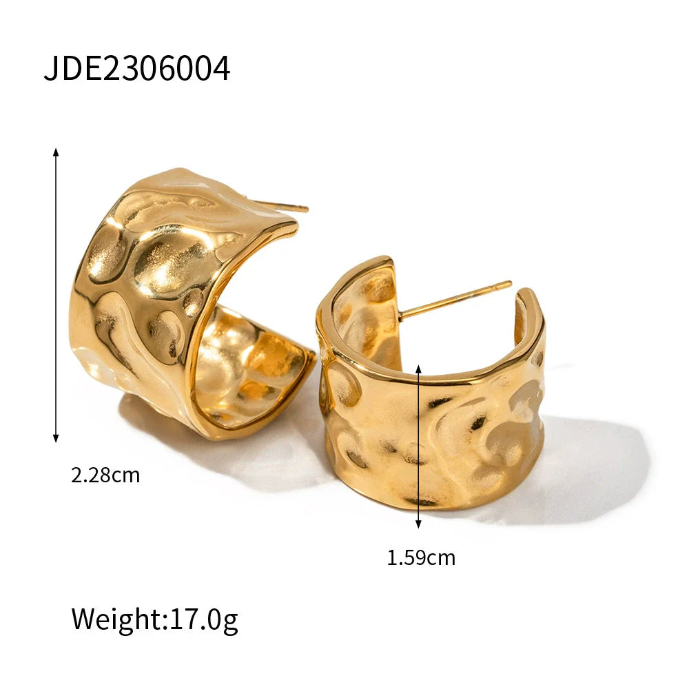 Ryder Gold Hammered Studs - undefined