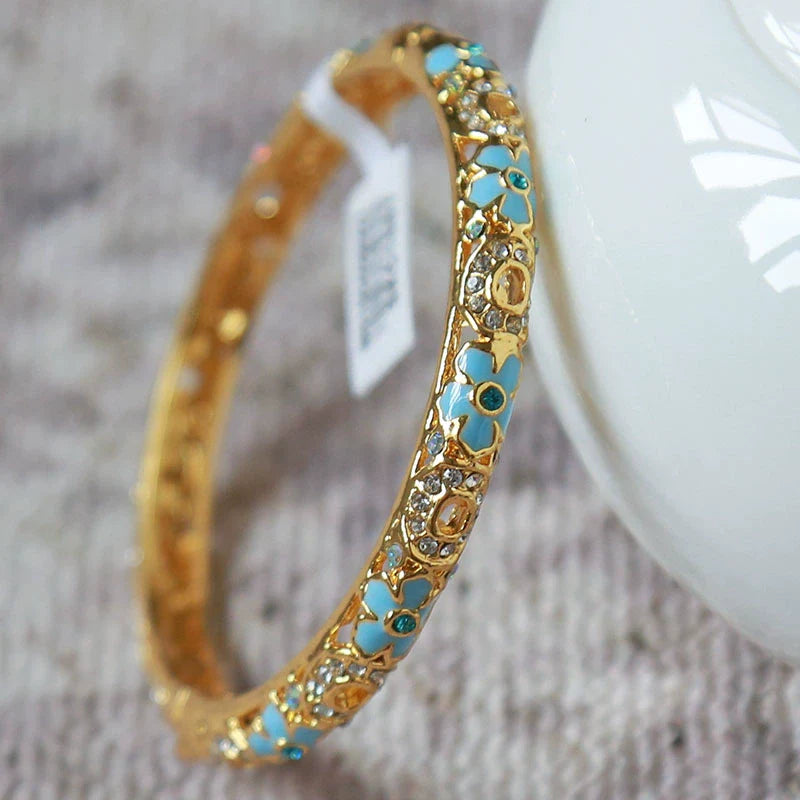 Chimamanda Ornate Cloisonne Bangle - Light Blue (54mm ID)