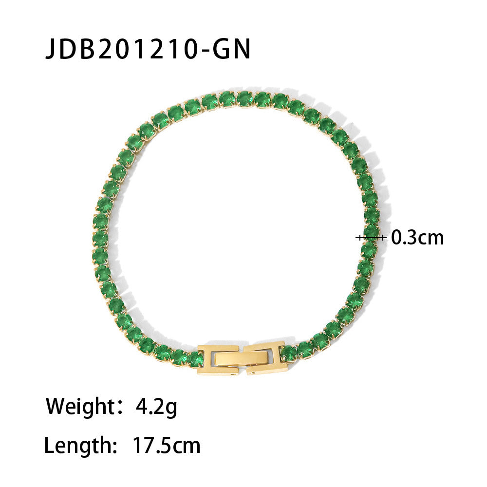 Kailee Zircon Heart Bracelet Set - JDB201210-GN [PS5VYMYN]