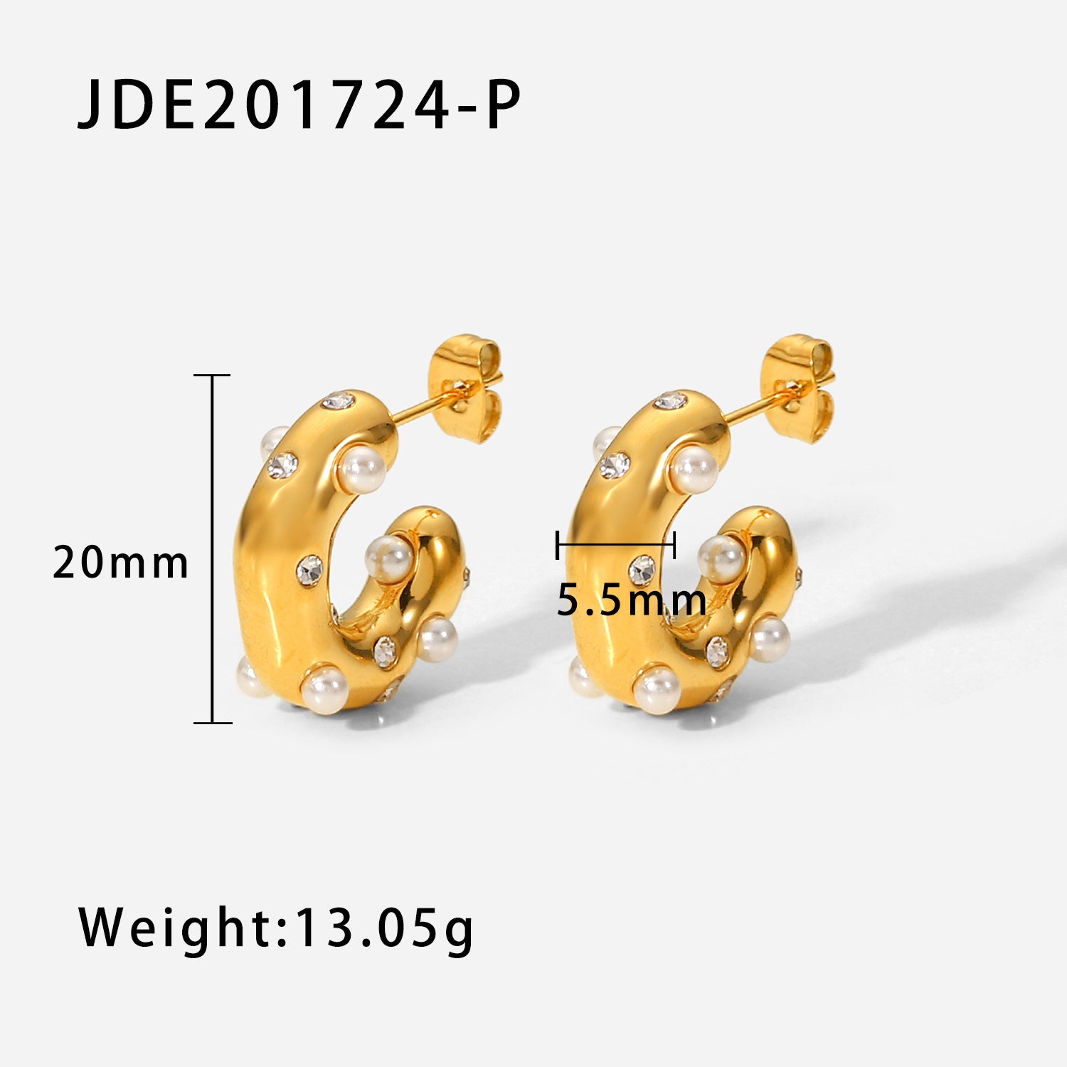 Destiney Irregular Pearl C-Hoop Earrings - JDE201724-P [OB8CFOG4]
