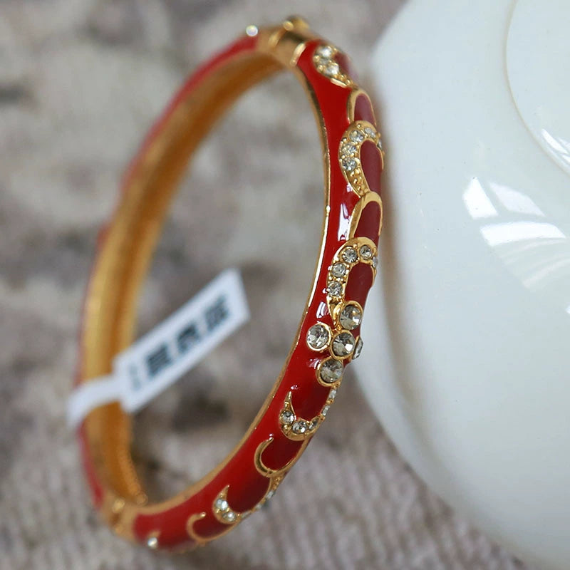 Railynn Cloisonne Floral Bracelet - Red [B7LOBLB9]
