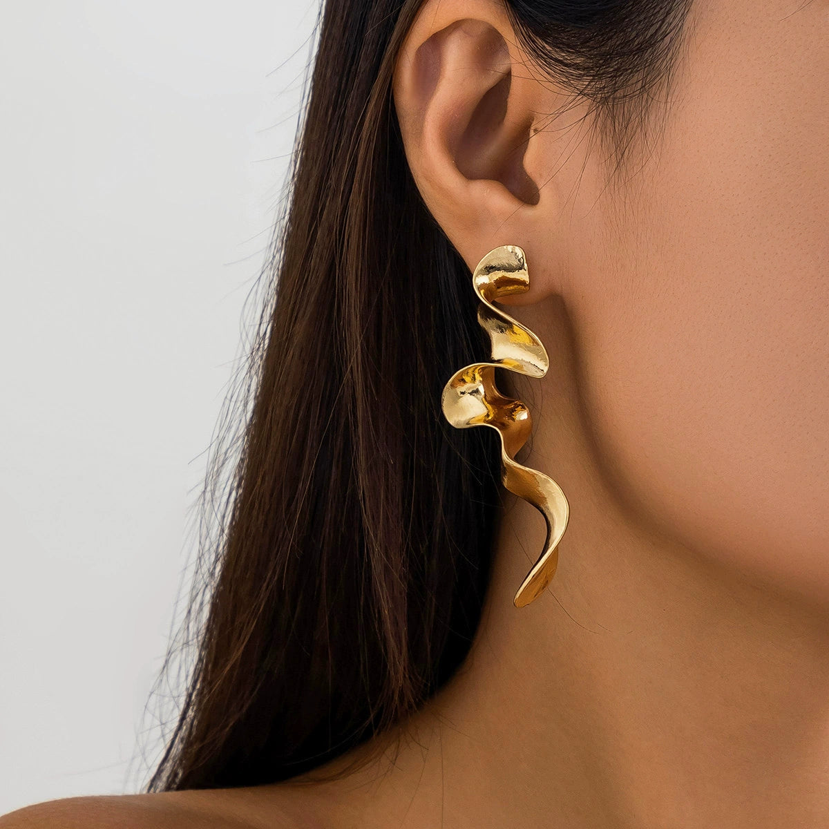 Laurel Twisted Liquid Necklace - Gold Earrings [7QH1UQS5]