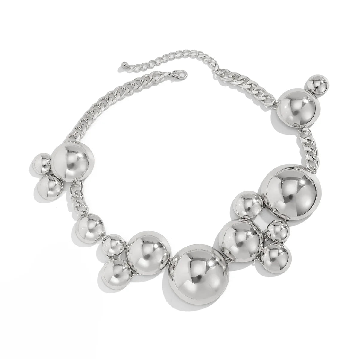 Abrianna Polished Orb Chain - Necklace Silver