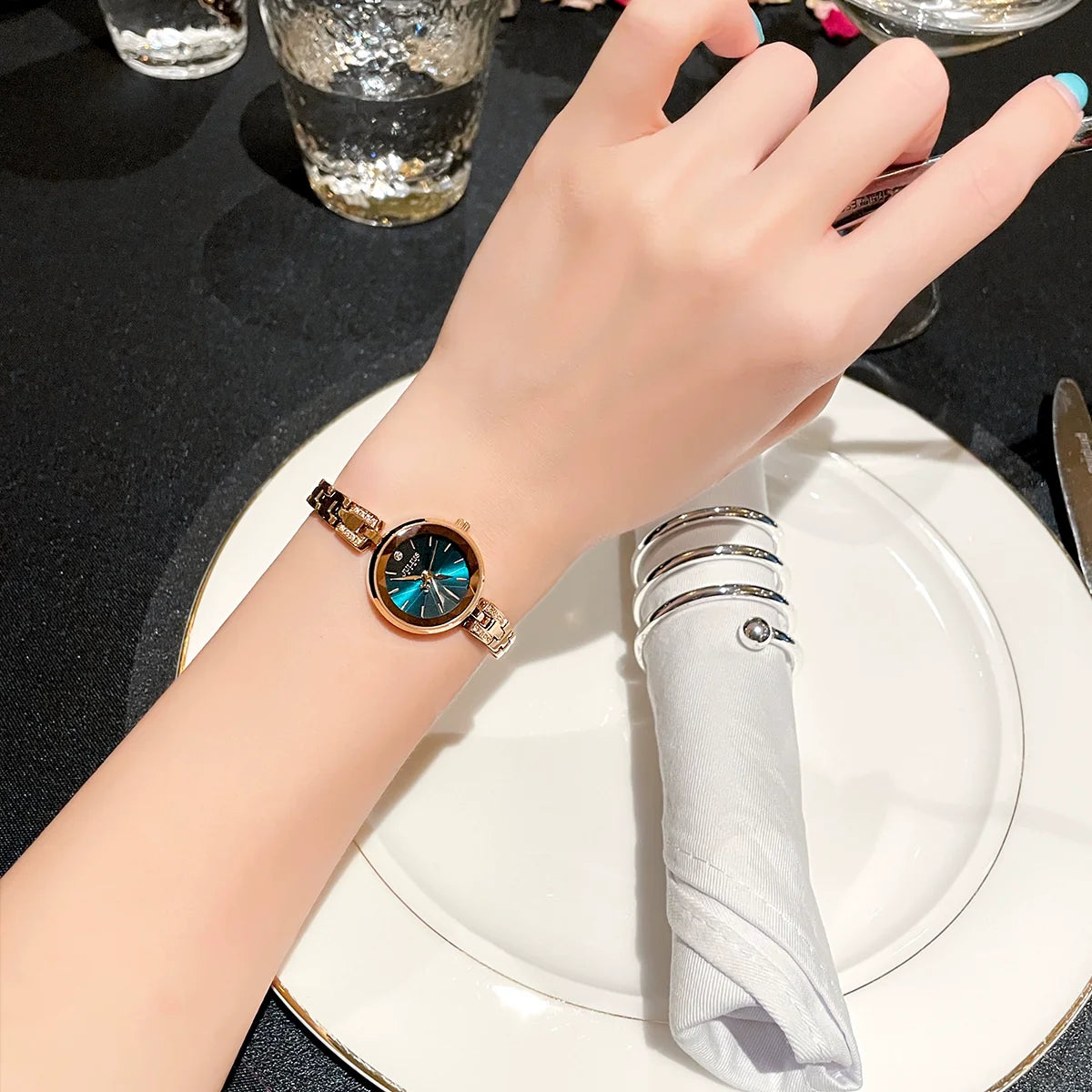 Idy Elegant Petite Bracelet Watch - Dark Green