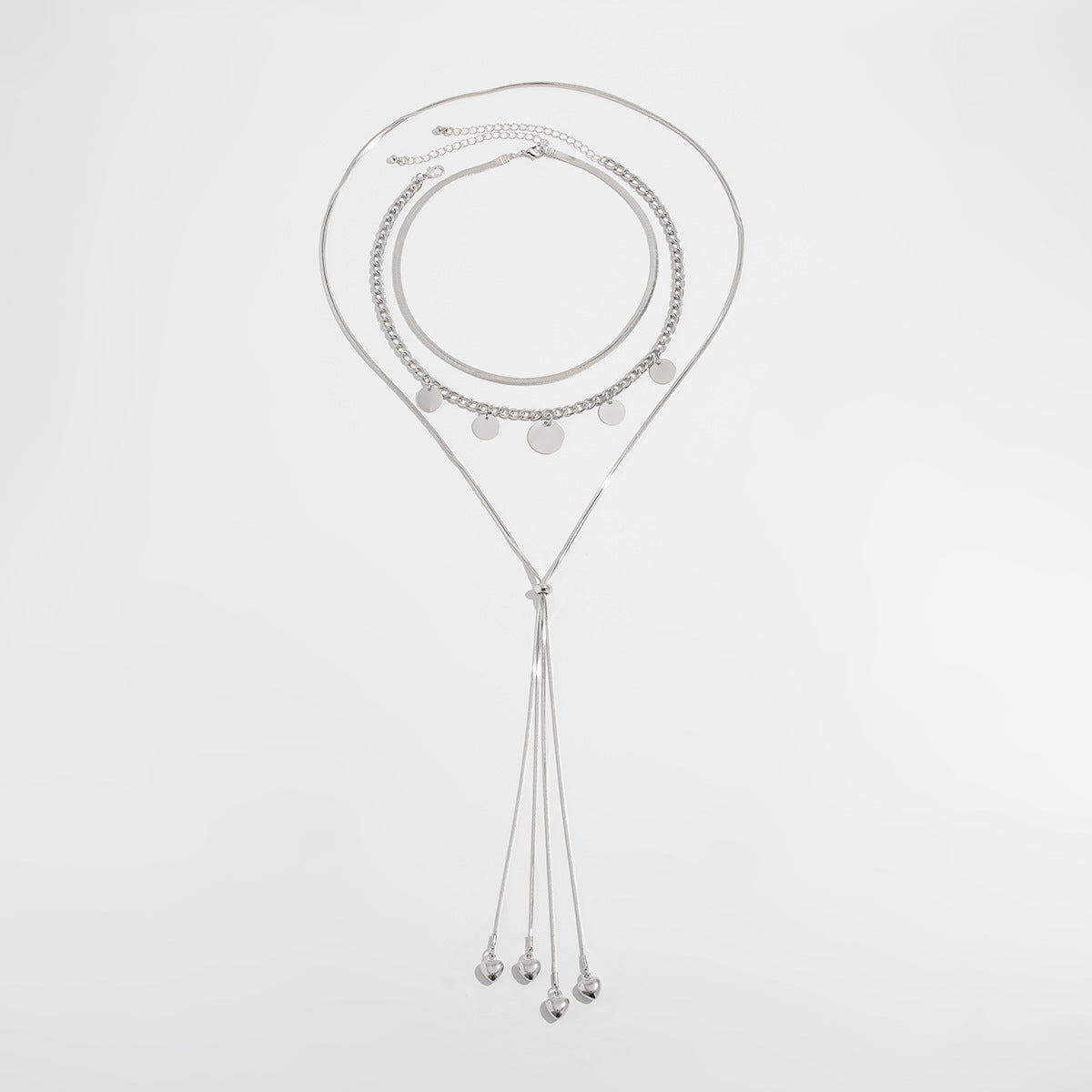 Mackayla Layered Shimmer Necklace - Silver [S70A88P3]