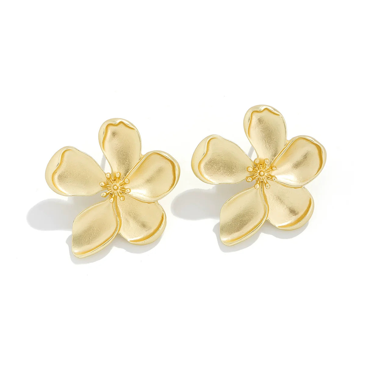 Carmella Floral Stud Earrings - Matte Bronze