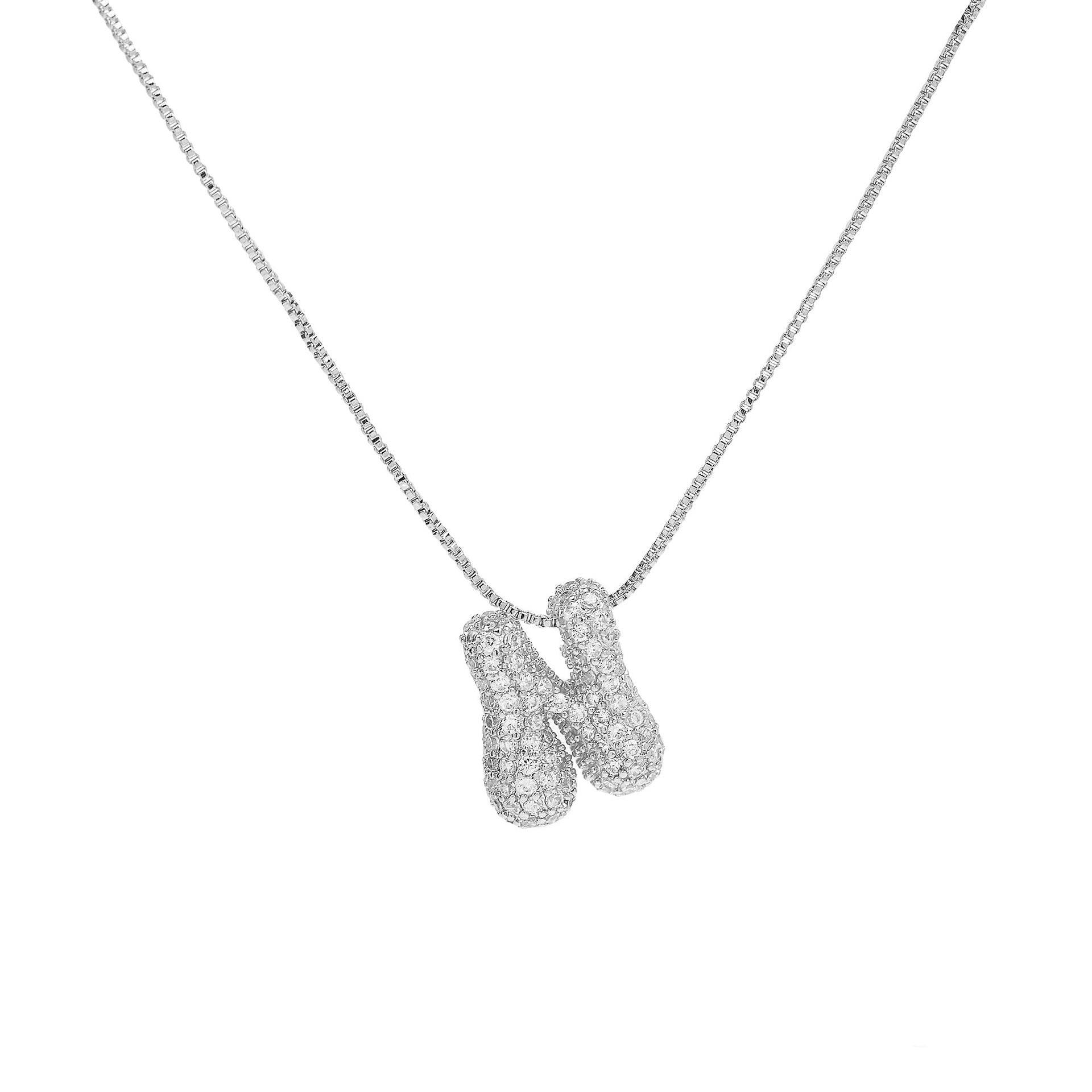 Francis Bubble Initial Necklace - Silver Necklace N [FP4V5NS2]