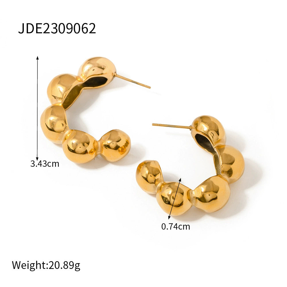Myracle Gold Dome Hoop Earrings - JDE2309062 [DL5B6FAU]