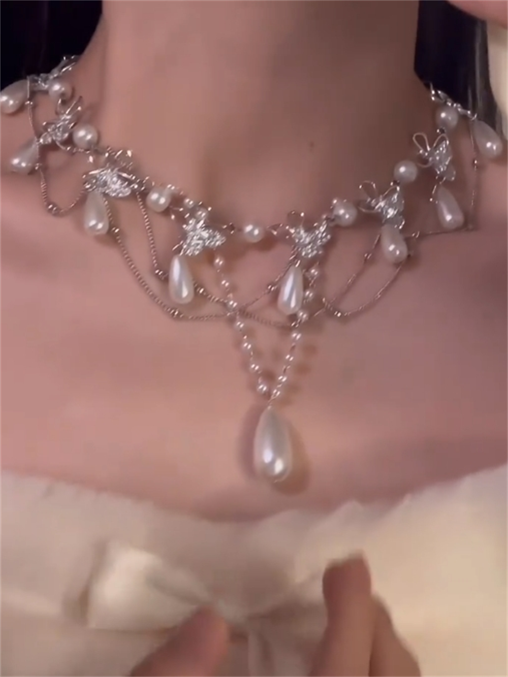 Angelica Layered Pearl Choker - Pearl Necklace