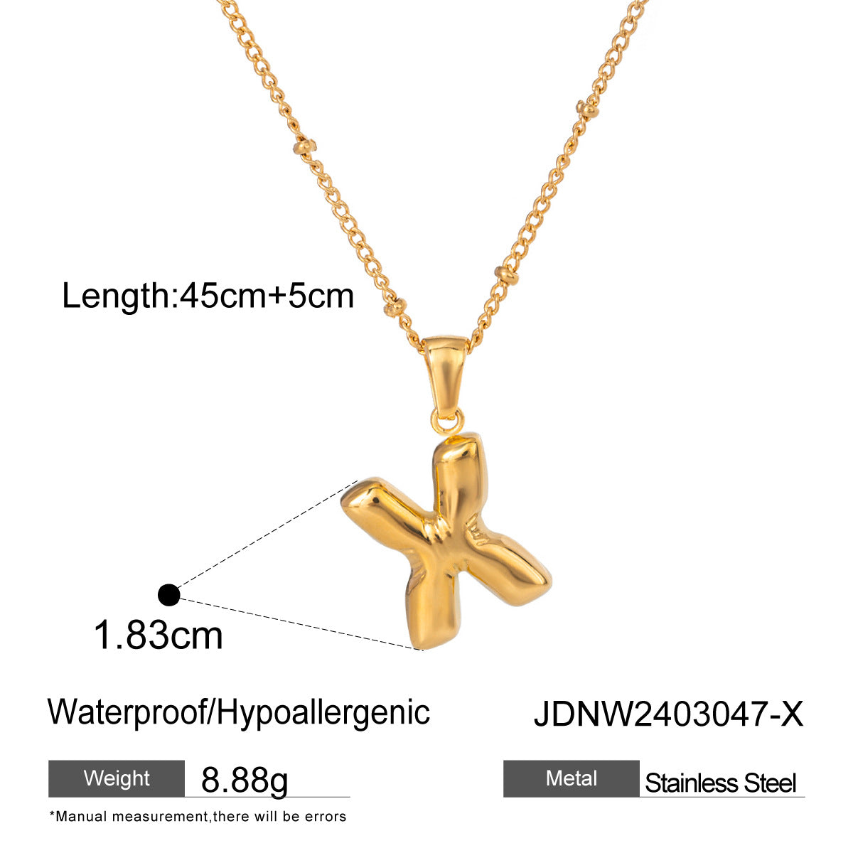 Rayana Initial Letter Necklace - X [R9YMSKGI]