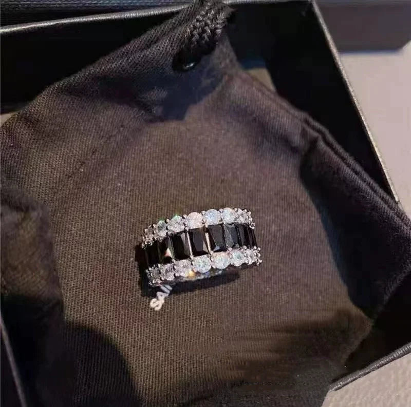 Kandace Pave Statement Ring - Black Stone US 7