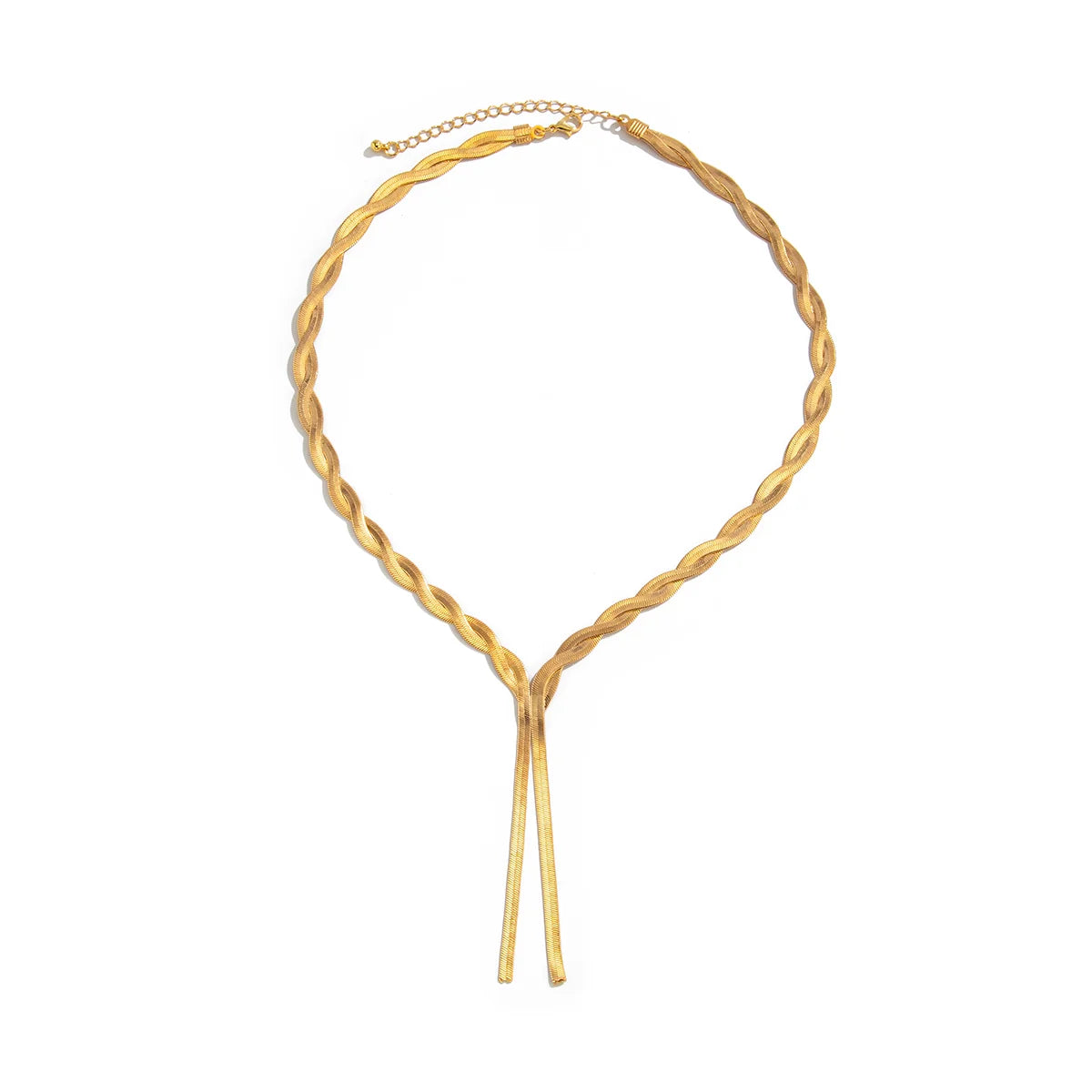 Anistyn Woven Snake Chain Necklace - Gold