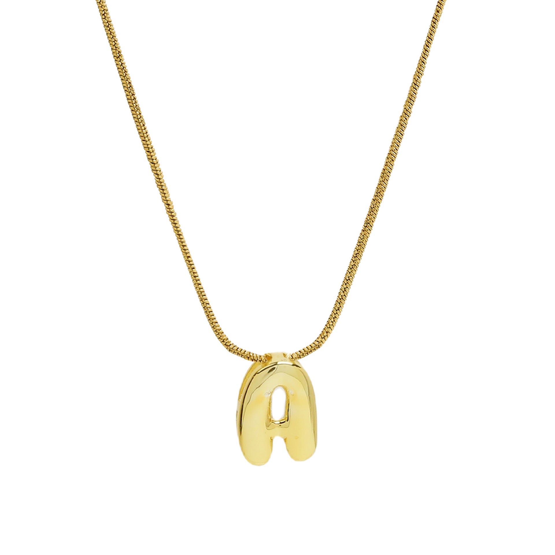 Hallie Initial Snake Chain Necklace - A Letter Necklace [TAQHEOIS]