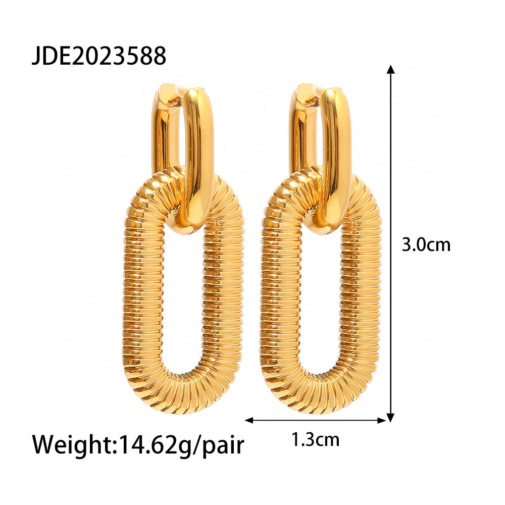Jaliya Geometric Chain Earrings - JDE2023588 [H38C3M84]