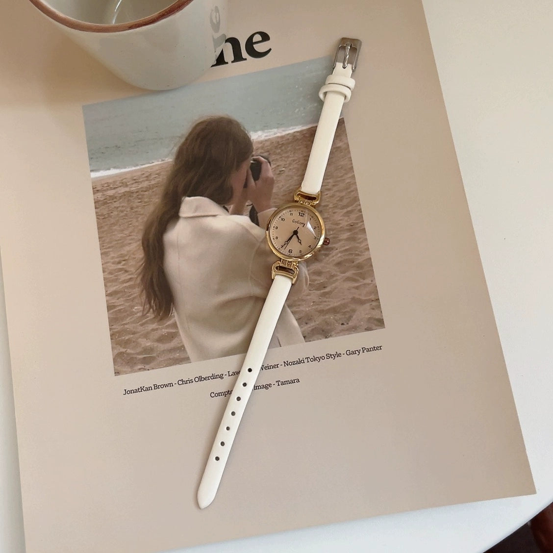 Leylani Preppy Square Watch - White Gogo Dial [HLXJQIRK]