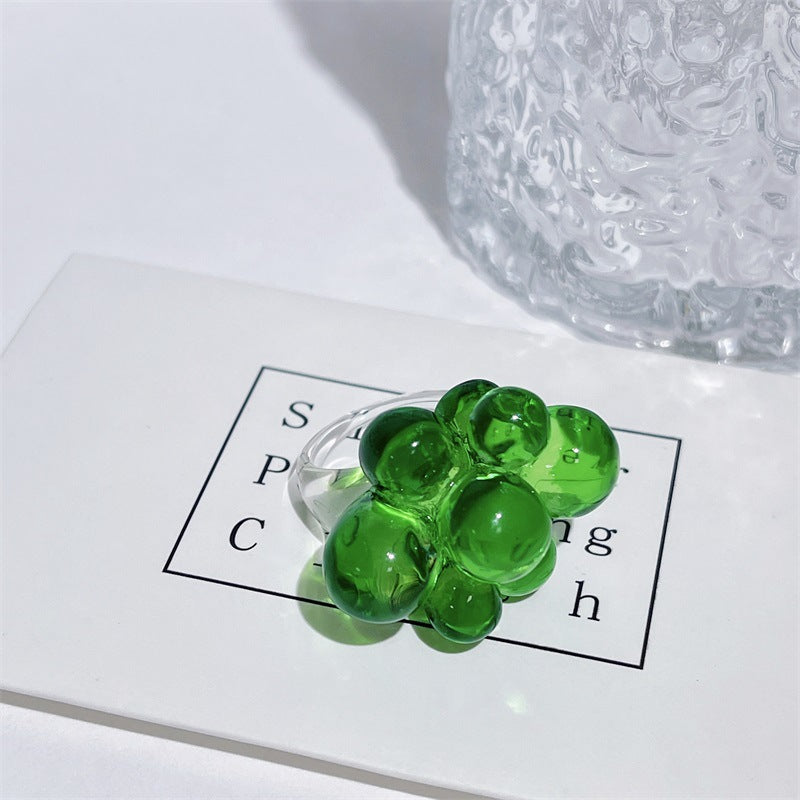 Gionna Acrylic Flower Ring - Green [9G2O4XUB]