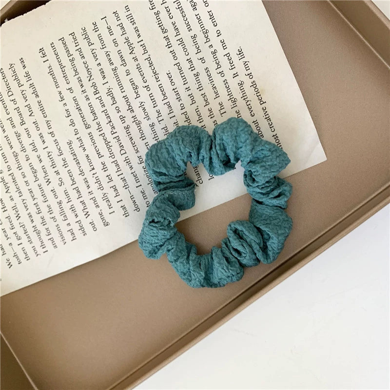 Adriana Pleated Scrunchie - Peacock Blue [MEKE1N5C]
