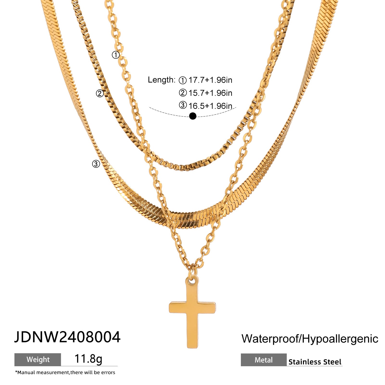 Khalani Stacked Cross Necklace - JDNW2408004 [I4O632EU]