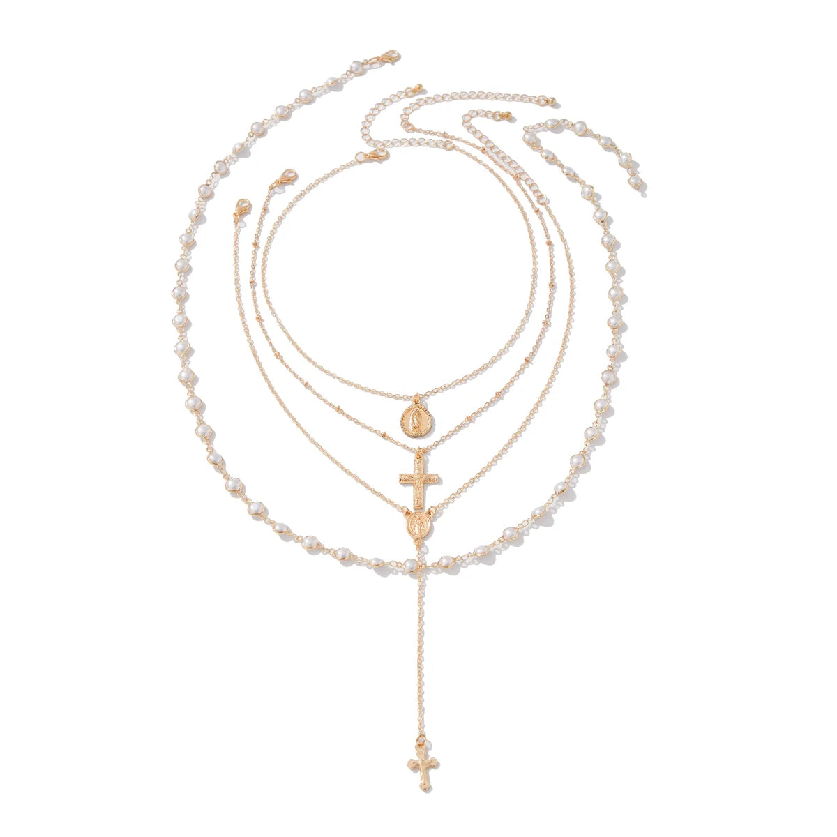 Annemarie Layered Pendant Necklace Set - Gold