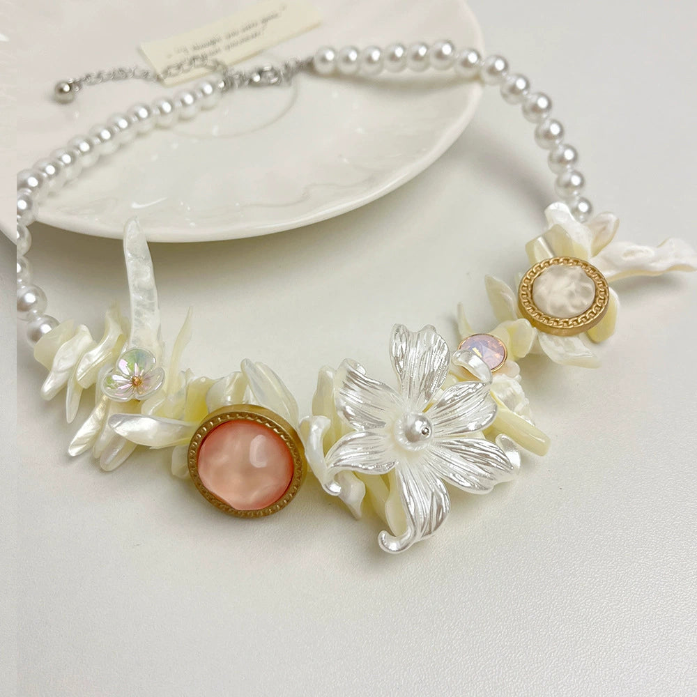 Annie Mother-of-Pearl Bloom Necklace - Main Image Necklace Style [CEAL7CDV]
