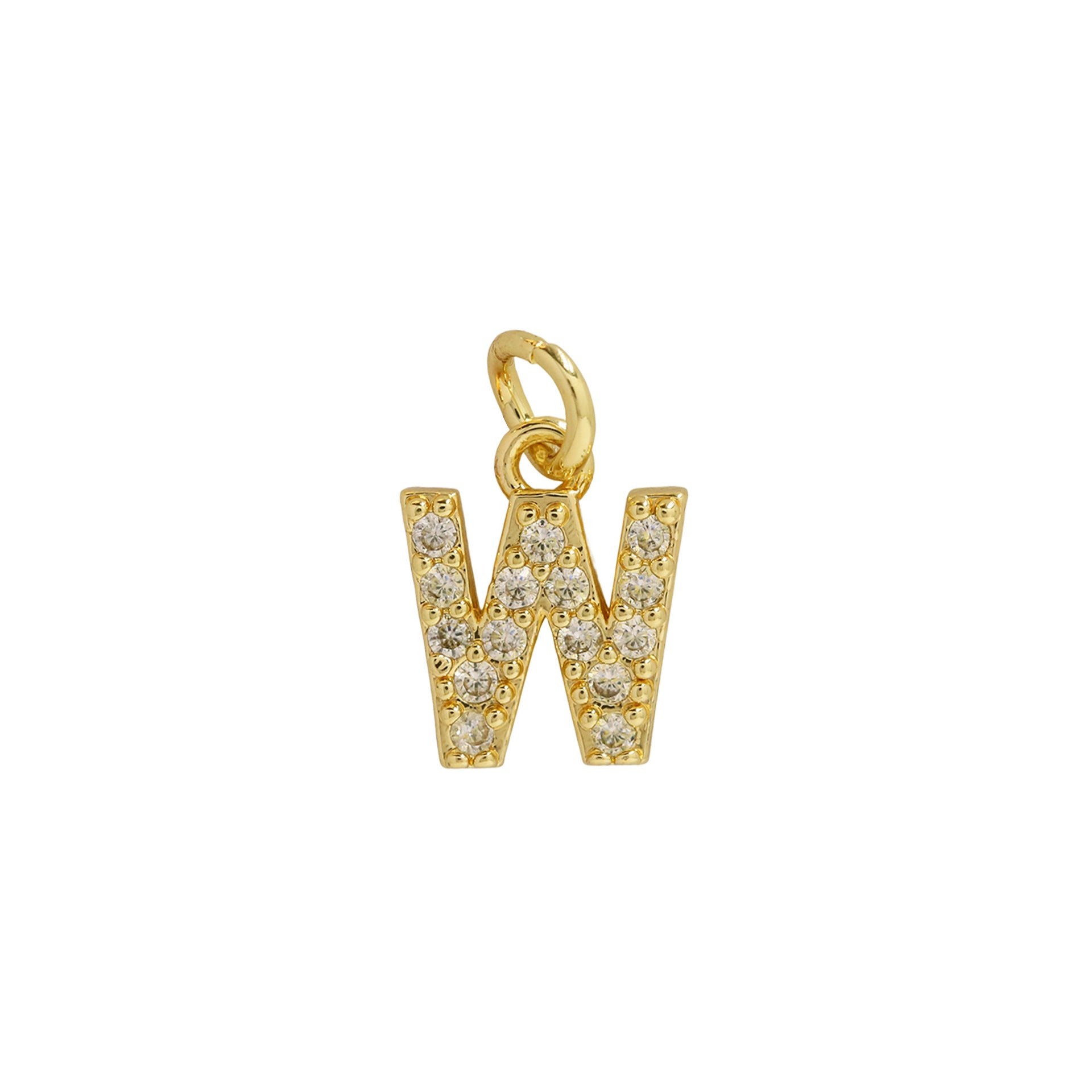 Leilah Zircon Initial Necklace - W [SIXC00QM]