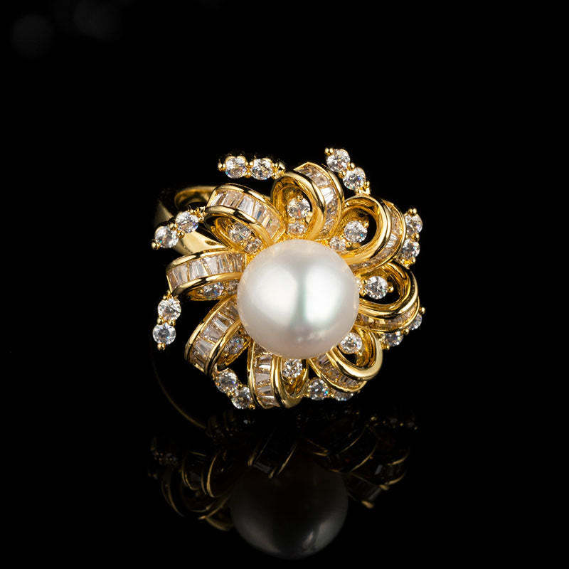 Julieann Baroque Pearl Zircon Ring - R13629T005 [CK5FUGLP]