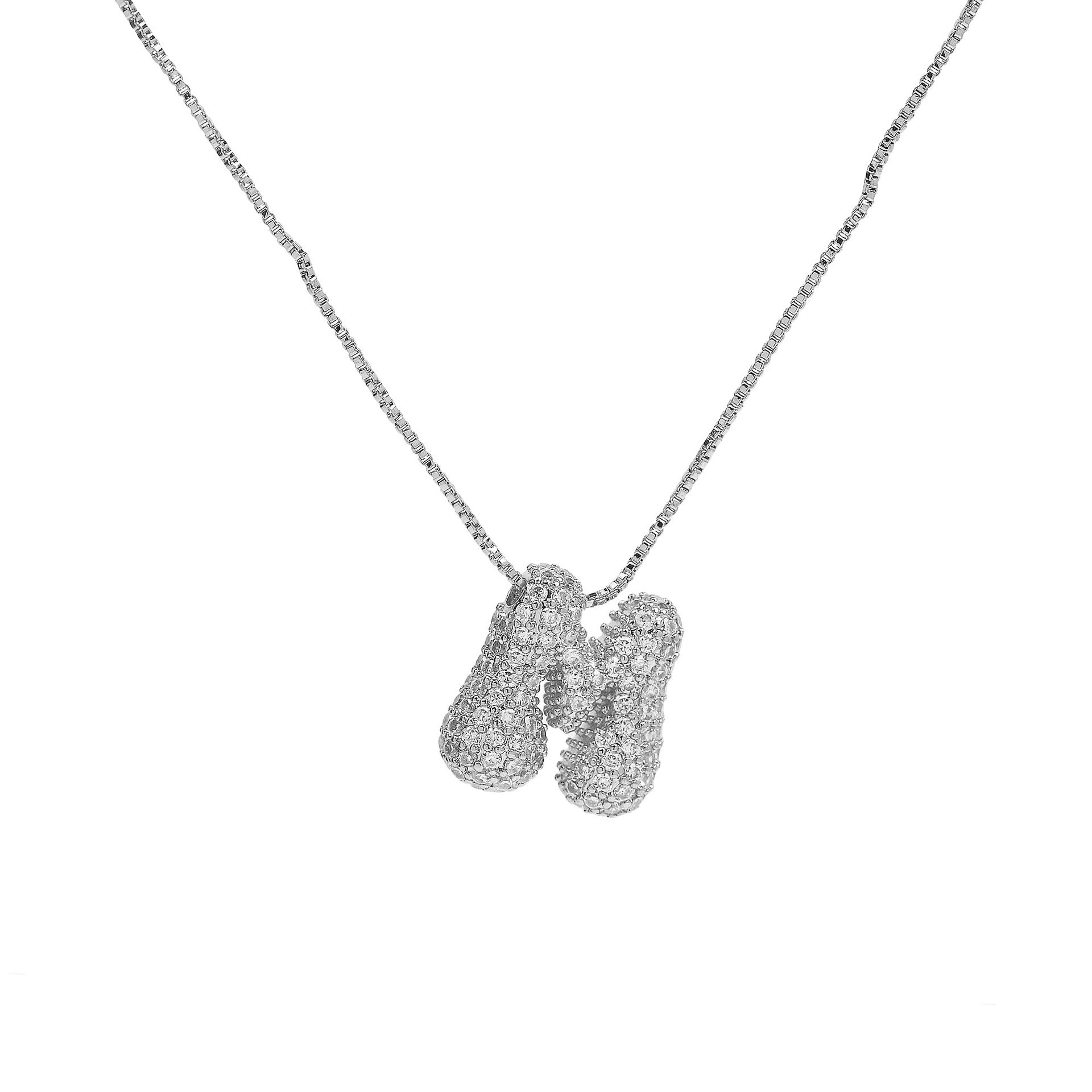 Francis Bubble Initial Necklace - Silver Necklace M [42U481SF]