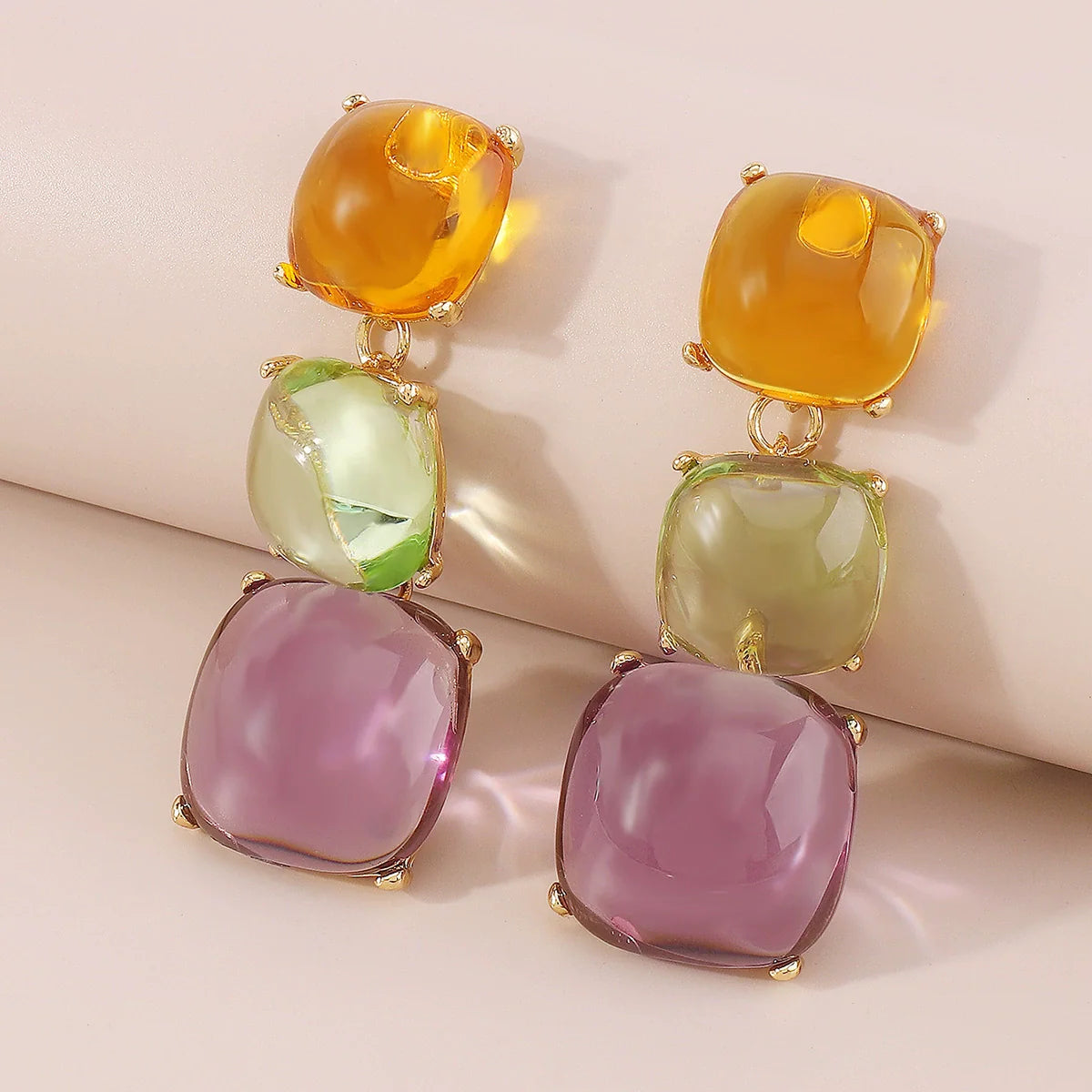 Mahina Color-Block Geometric Set - Colorful Earrings