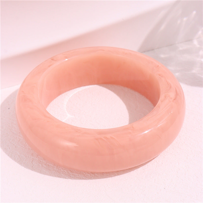 Xandria Artistic Swirl Bangle - Flesh Pink White Smudge [NJHCVZEG]