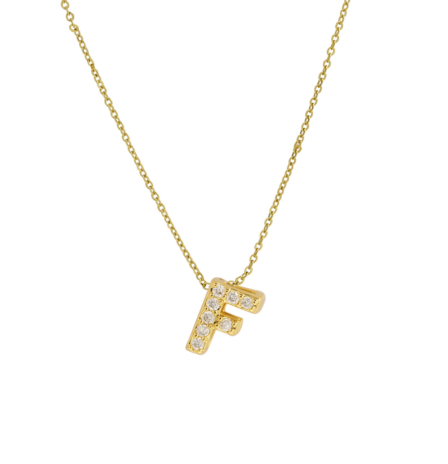 Caelynn Zircon Initial Necklace - F [YU32TEJ0]
