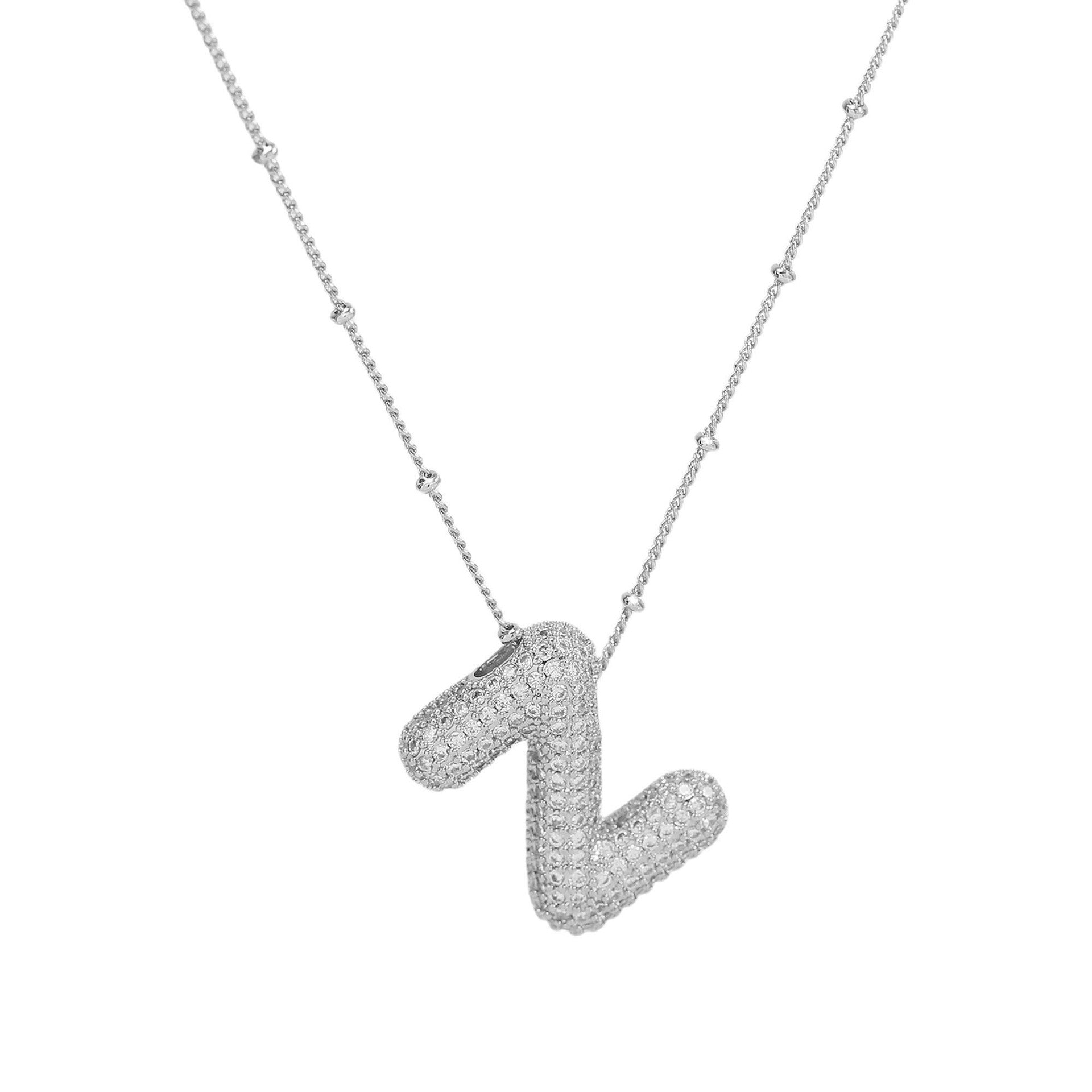 Fynlee Bubble Initial Necklace - Silver Z [VHUD9CMV]