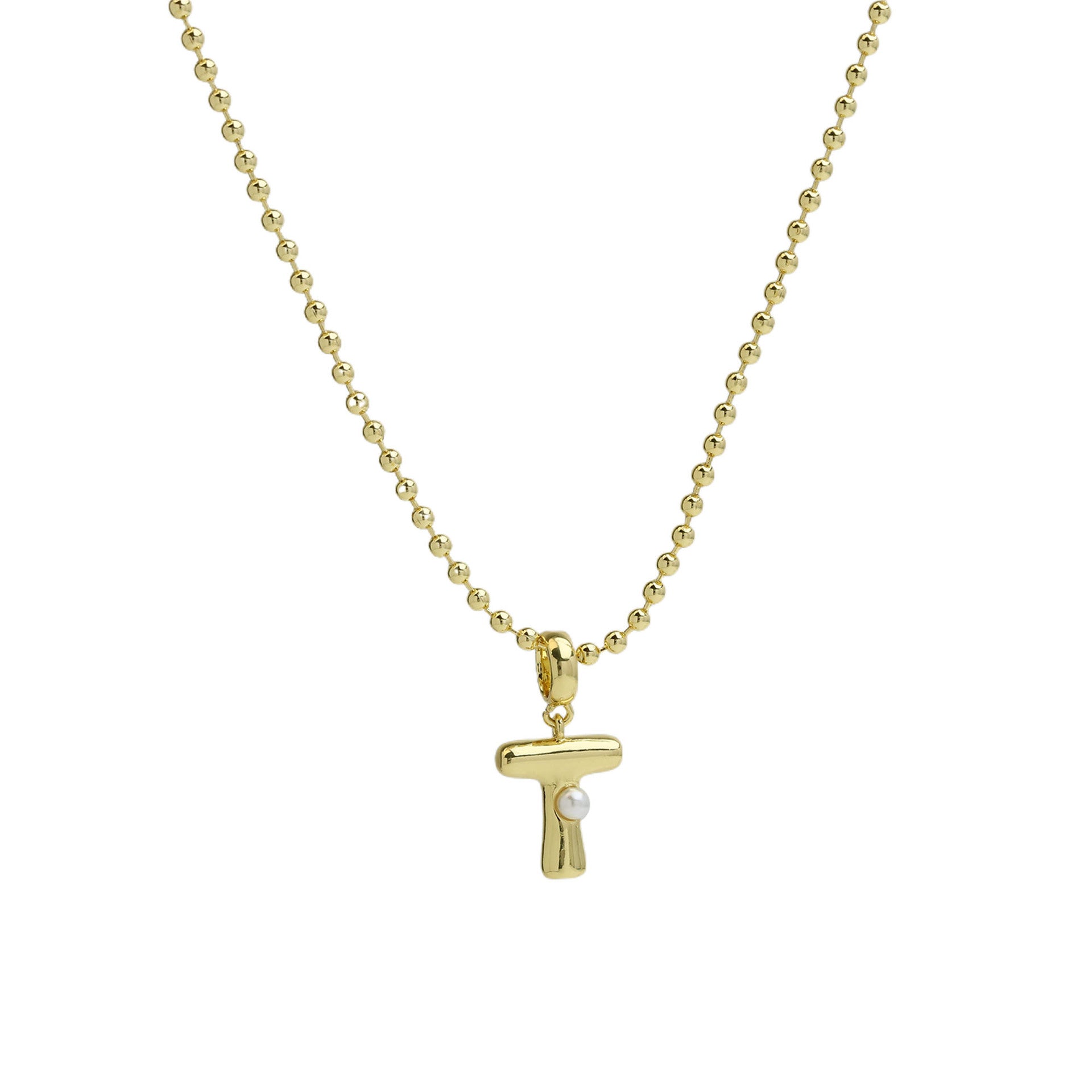 Savvy Bubble Initial Necklace - Letter T [TYBWEJ2G]
