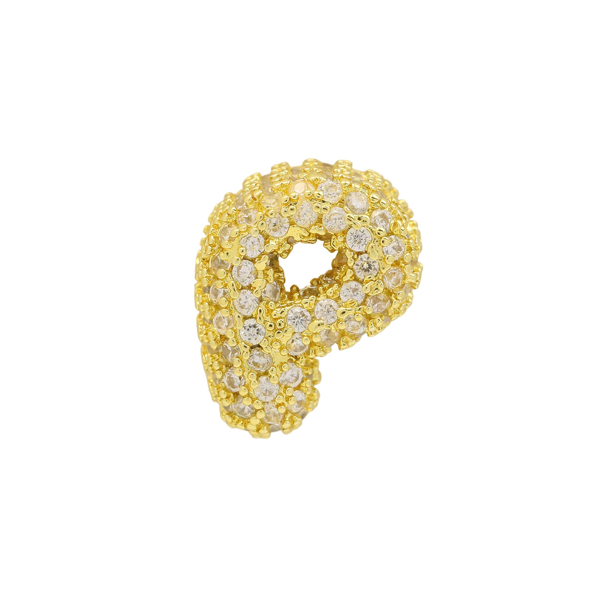 Jehlani Zircon Bubble Letter Necklace - Gold P Pendant [6O1RSYTC]