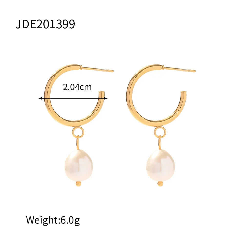 Azure Freshwater Pearl Hoops - JDE201399