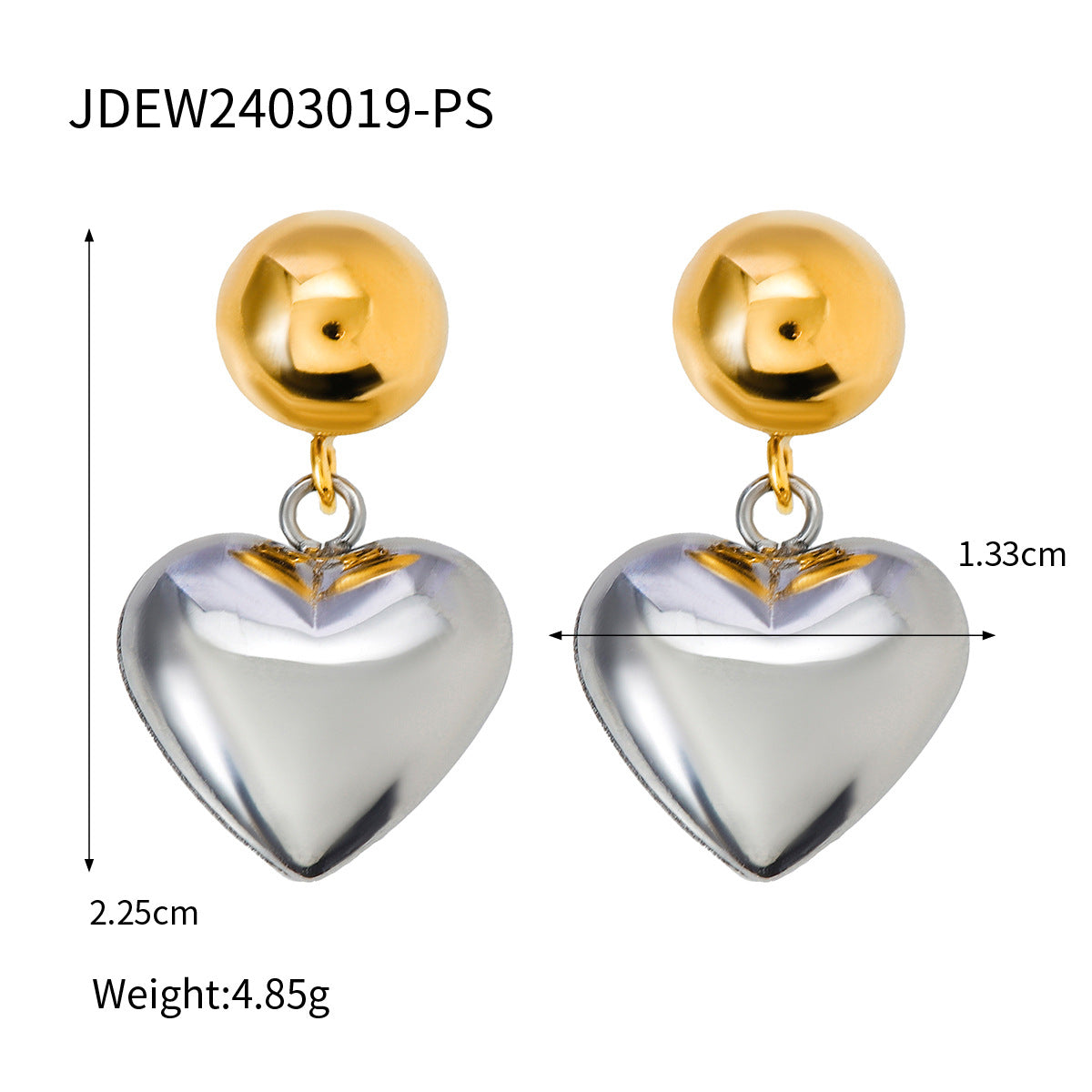 Loreal Delicate Bow Heart Earrings - JDEW2403019-PS [YPBBJRFS]