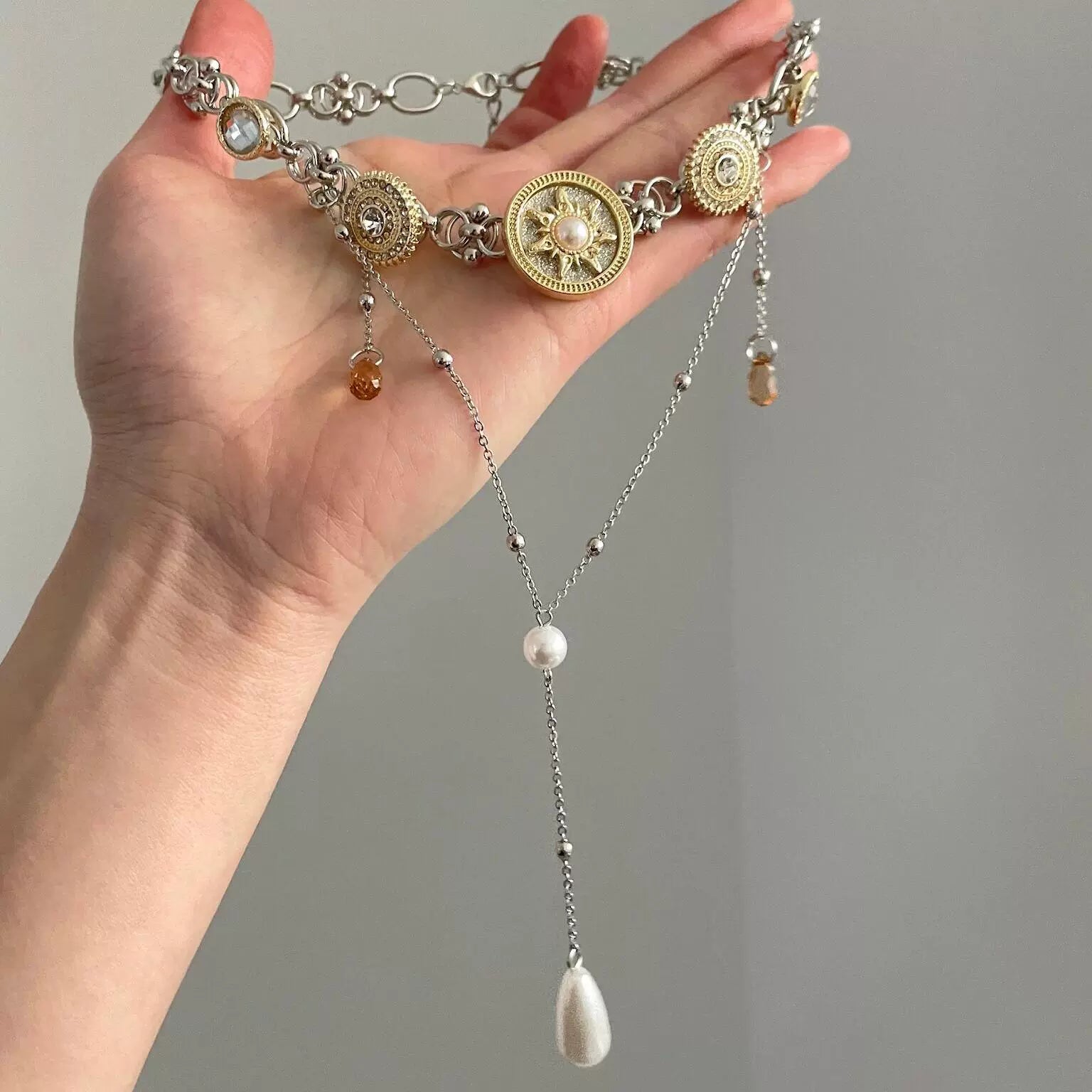 Lylah Dainty Star Pearl Necklace - Waterdrop Athena