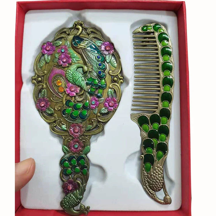Hillary Vintage Mirror Set - Brass Phoenix Group - Red Box